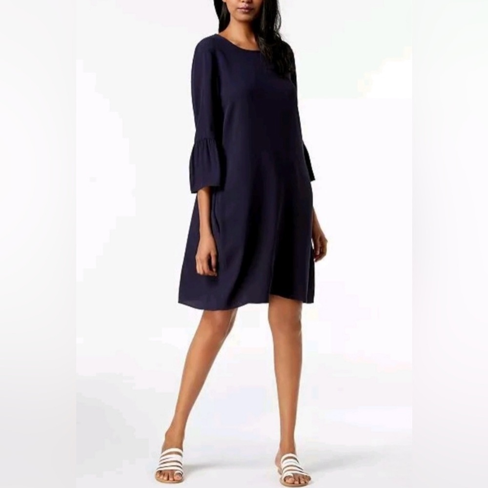 NWOT - Eileen Fisher Silk 3/4 Bell Sleeve Dress with Pockets (sz XL)